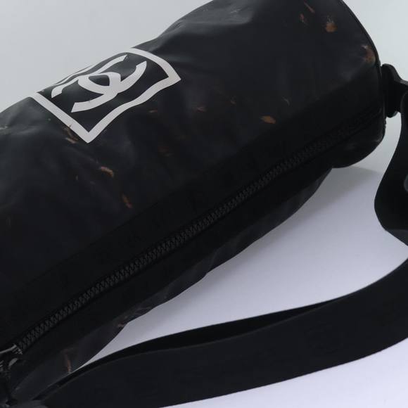 CHANEL Sports Line Drum bag Shoulder Bag Vinyl Black CC Auth bs15851 - Picture 6 of 16